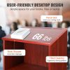 Podium Stand, 47 inch Hostess Stand with 4 Rolling Wheels, Wood Podium with Storage Shelves and Slant Desktop, Lecterns & Podiums for Home, Office, Sc