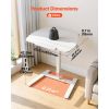 Standing Desk, Adjustable Height Mobile Stand Up Desk with Tilting Desktop, 25.6 x 19 in Small Computer Sit Stand Workstation, 33 lbs Capacity, Pneuma