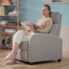 Fabric Recliner Manual Home Theater Seating Single Linen-Touch Sofa Armchair for Living Room, Light Grey
