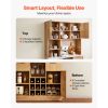 Wine Cabinet, Coffee Bar Cabinet with 9 Wine Bottle Racks, Modern Buffet Sideboard with Glass Holder, LED Light, Charging Station, for Home Kitchen, L