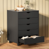 5 DrawerStorageCabinet with Wheels for Bedroom,Home, Office Organization, Black