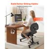 Ergonomic Kneeling Chair with Backrest & Wheels, Mobile X-Shaped Posture Knee Chair with Adjustable Height & Thick Foam Cushions, Relief for Neck or B