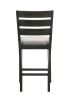 Contemporary Style Charcoal Finish Counter Height Dining Chair Bar Stool 2pc Set Fabric Upholstery Wooden Furniture
