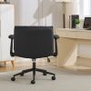 Cross Legged Chair with Flip-Up Armrests Leather, Cross Legged Office Chair on Wheels, Comfy Swivel Chair with Wide Seat for Home Office, Vanity, Ergo