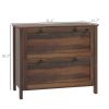 Lateral File Cabinet, 2 Drawer, Adjustable for A4 Letter Legal, Brown