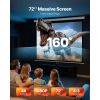 Manual Projector Screen, 72 inch 4:3 4K 1080 HD Retractable Pull Down Projector Screen, Wall Mounted Movie Projection with Pull Rope, Portable Display