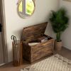 29.9" Wooden Storage Trunk Rustic Brown with 2 Safety Hinges Side Handles Storage Chest for Playroom