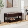 Rouen Seating Bench with Shoe Storage, Espresso