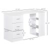 47" Home Office Desk, Modern Desk with Storage with 3 Drawer and Storage Shelf, White