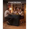 Home Bar Unit, L-Shaped Wine Bar Cabinet Table 4-Tier with Storage Shelves, Wine Glass Holder, 300 lbs Max Capacity, Wood Liquor Cabinet for Home, Kit