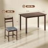 5-piece  wood dining table, farmhouse kitchen dining table and chairs, suitable for dining rooms, living rooms, walnut wood