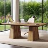 63-Inch Executive Desk, Large Office Computer Desk with Double Pedestal, Modern Simple Workstations Writing Table Conference Table Business Furniture