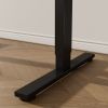 Electric Standing Desk Whole Piece Adjustable Height Desk Home Office Computer Workstation Sit Stand up Desk (Black Frame + Black Top)