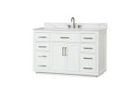54" Bathroom Vanity with Sink, Modern Bathroom Vanity Set with Soft-Close Cabinet and 6 Drawers, Solid Wood Bathroom Storage Cabinet with Countertop