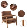 Oak Armrest Oak Upholstered Single Lounge Chair Indoor Lounge Chair Orange