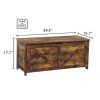 Storage Chest,Storage Bench,Retro Toy Box Organizer ,Entryway Storage Bench with 2 Hinges,Easy Assembly,Rustic Brown
