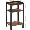 Small Side Table for Small Spaces - Slim End Table with Magazine Holder - 2 in 1 Design Narrow End Table Living Room - Skinny Bedside Table Nightstand
