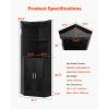Corner Wine Cabinet, Bar Cabinet with Ample Storage, Modern Buffet Sideboard with Glass Holder, Adjustable LED Brightness, Anti-Tip Strap, for Home Ki