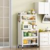 65'' Tall Kitchen Bakers Rack with Flip Door Cabinet, 5 Tier Multifunctional Microwave Stand Buffet, Coffee Bar, Kitchen Pantry Storage Cabinet Shelf