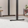 Electric Standing Desk Whole Piece Adjustable Height Desk Home Office Computer Workstation Sit Stand up Desk (Black Frame + Black Top)