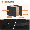 Nightstand, End Table Side Table with 2 Fabric Drawers Bedside Table for Bedroom, Closet, Dorm Black