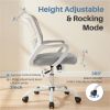 Desk Chair with Ergonomic Lumbar Support, Fixed Armrests & Removable Footrest - 250lbs Capacity, Suitable for Home, Office, Bedroom, Gray