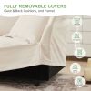 Living Room Sofa Slipcovered Sofa 3 Seater Sofa With 3 Ottomans, Oversized 3-Seat Sleeper Sofa Bed Home Theater Sofa, Chenille, Cream