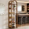Arched Tall Bookshelf 6 Tier Open Display Bookcase Rustic Storage Shelf for Living Room