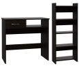Vizcaya Home Office Set, Single Drawer, Keyboard Tray,Bookcase -Black