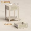 End Table Set of 2 with Charging Station, Bed Side Tables Set with Drawer, Storage Shelf for Living Room, Natural Wood