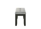 1Pc Contemporary Style Bench Gray Fabric Upholstery Tufted Tapered Wood Legs Bedroom Living Room Dining Room Furniture Wheat Charcoal Finish