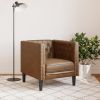 Chesterfield Sofa Chair Brown Faux suede leather (100% polyester)