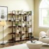 [VIDEO] 5 Tier Bookcase Home Office Open Bookshelf, Vintage Industrial Style Shelf with Metal Frame, MDF Board (Old Sku:WF286176AAT/N725P247766T)