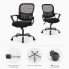 Desk Chair with Ergonomic Lumbar Support for Home, Office, Bedroom, 250lbs, Black