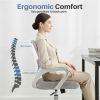 Desk Chair with Ergonomic Lumbar Support, Fixed Armrests & Removable Footrest - 250lbs Capacity, Suitable for Home, Office, Bedroom, Gray