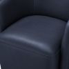 Ardena Midnight Blue Faux Leather Swivel Barrel Chair