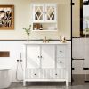 36'' Bathroom Vanity with Sink, Modern Bathroom Vanity Sink Cabinet with Doors and Fluted Drawers, Free Standing Bathroom Storage Cabinet with Sink Co