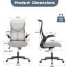 Ergonomic Office Chair, Adjustable Desk Chair with Padded Armrests, Comfortable Computer Chair for Home Office Use,Grey