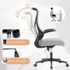 Ergonomic Office Chair, Adjustable Desk Chair with Padded Armrests, Comfortable Computer Chair for Home Office Use,Grey