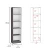 Davie 3 Piece Home Bookcase set, 60" Wide with 14 Shelves , Living Room Set Set Matt Gray - White