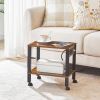 2-Tier Printer Stand with Charging Station, Under Desk Printer Table, Printer Cart with Storage Shelves, Shelf for Small Spaces