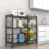 Storage Rack Kitchen Baker's Rack - 3 Tiers 4 Baskets, Utility Coffee Ba