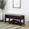 Rouen Seating Bench with Shoe Storage, Espresso