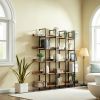 [VIDEO] 5 Tier Bookcase Home Office Open Bookshelf, Vintage Industrial Style Shelf with Metal Frame, MDF Board (Old Sku:WF286176AAT/N725P247766T)
