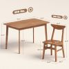 5-Piece Solid Wood Dining Room Set for 4, Farmhouse Dinette Table Set with 4 Chairs for Small Space, Dining Room, Walnut
