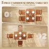5-Piece Solid Wood Dining Room Set for 4, Farmhouse Dinette Table Set with 4 Chairs for Small Space, Dining Room, Walnut