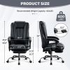 Massage Office Chair with Heat and 6 Vibration Points,Executive Office Chair with Foot Rest and Padded Armrests,Reclining Backrest and Wheels