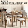 Modern Cream White 5-Piece Dining Table Set - Kitchen & Living Room Furniture Table And Chairs Ensemble