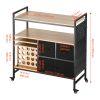 Rolling Craft Cart and Storage Table, Compatible with Cricut Machines, Crafting Table Organization Workstation, Craft Rolling Storage Organizer with 2