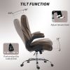 Executive Office Chair, Desk Chair with Flip-up Armrest, Diamond Fabric Computer Chair for Home Office, Dark Brown